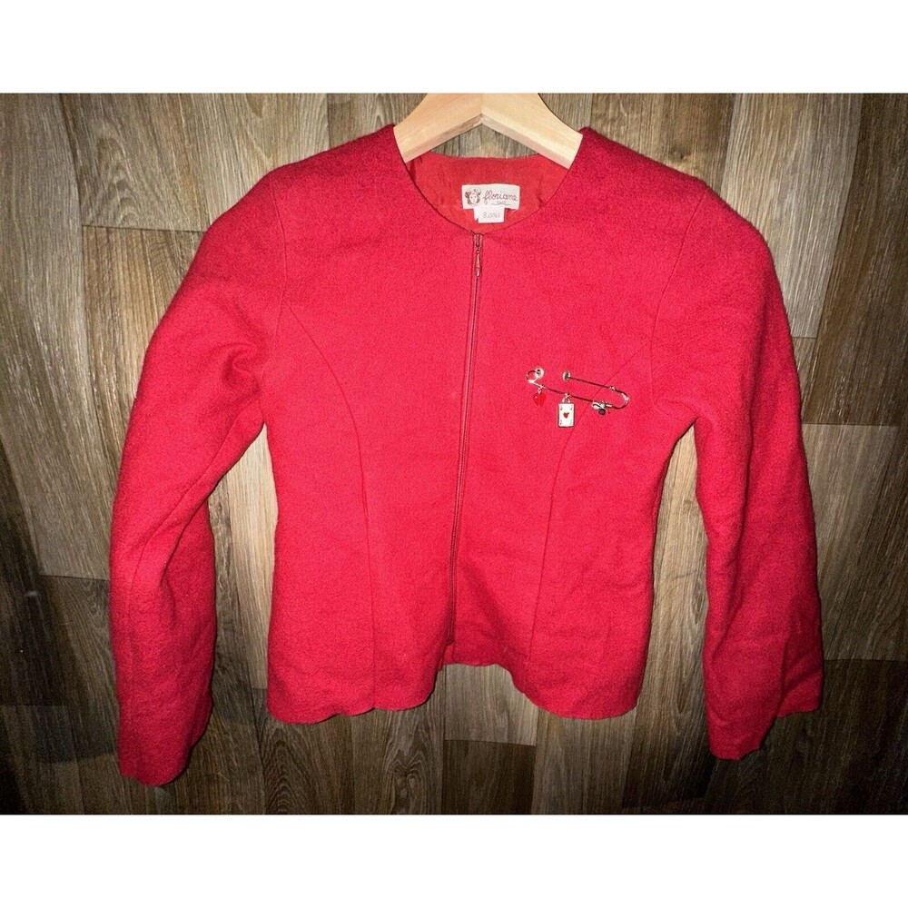 Floriane Paris Red Blazer For Girls Size 8 Years